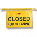 View: 9S15 Site Safety Hanging Sign with "Closed for Cleaning" Imprint - English Only 
